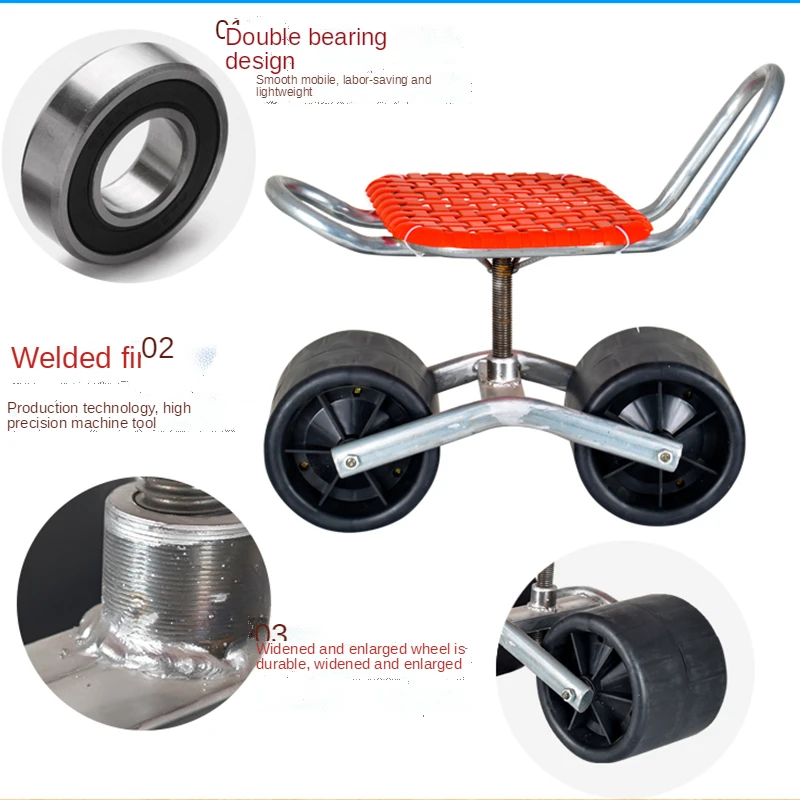 Picking Cart Lazy Stool Thickened Moving Rotating Lifting Lazy Cart Working Stool Trolley Stool Small Board Stool