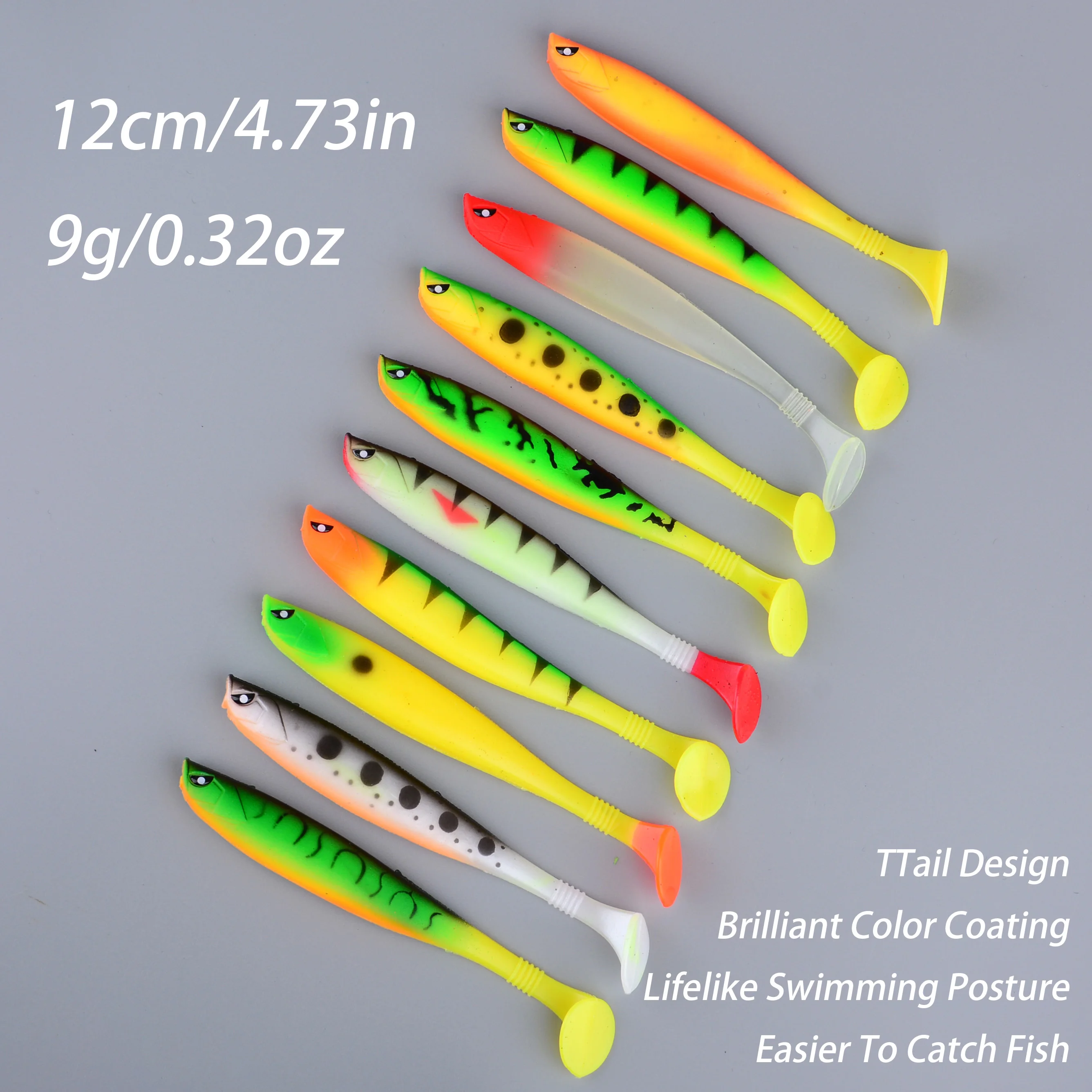 1 Stück Hechtangelköder Pig Shad 12cm 9g mit Farbdruck, Paddelschwanz-Shad aus Silikon, natürlicher Köder für Musky-Fische und Karpfenangeln – Detail 5