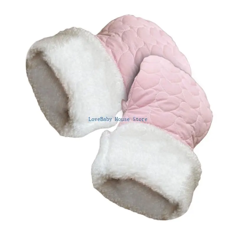 BX0D Plush عربات المبطنة قفازات للآباء والأمهات الذين يستخدمون عربات الأطفال يضمن الراحة أثناء المشي في الهواء الطلق