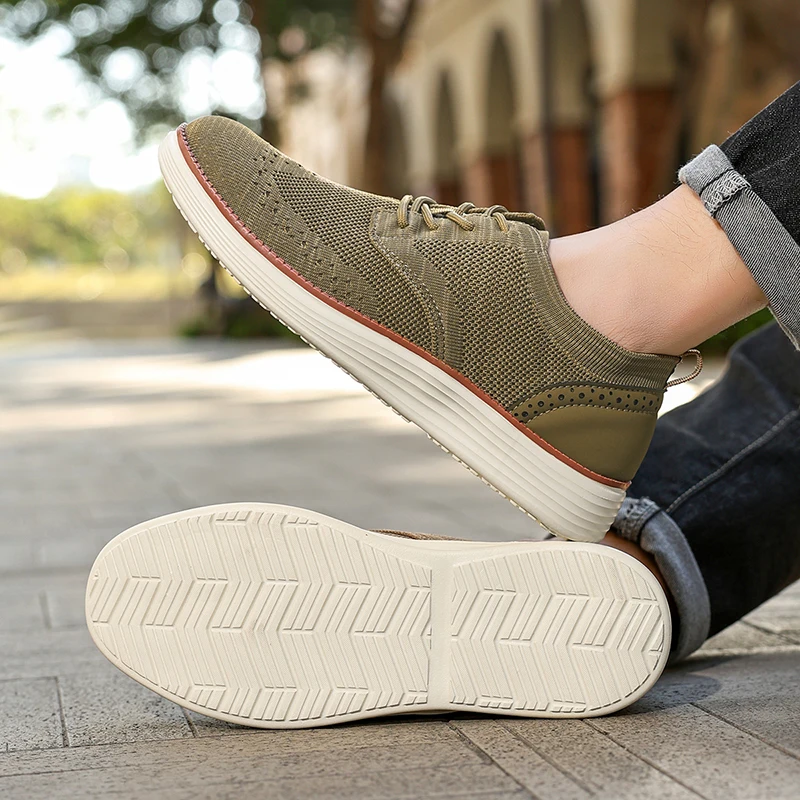 أحذية رياضية كاجوال للرجال بلون سادة، أحذية رياضية خفيفة الوزن قابلة للتنفس، أحذية رياضية عصرية للمشي، أحذية مسطحة سهلة الارتداء