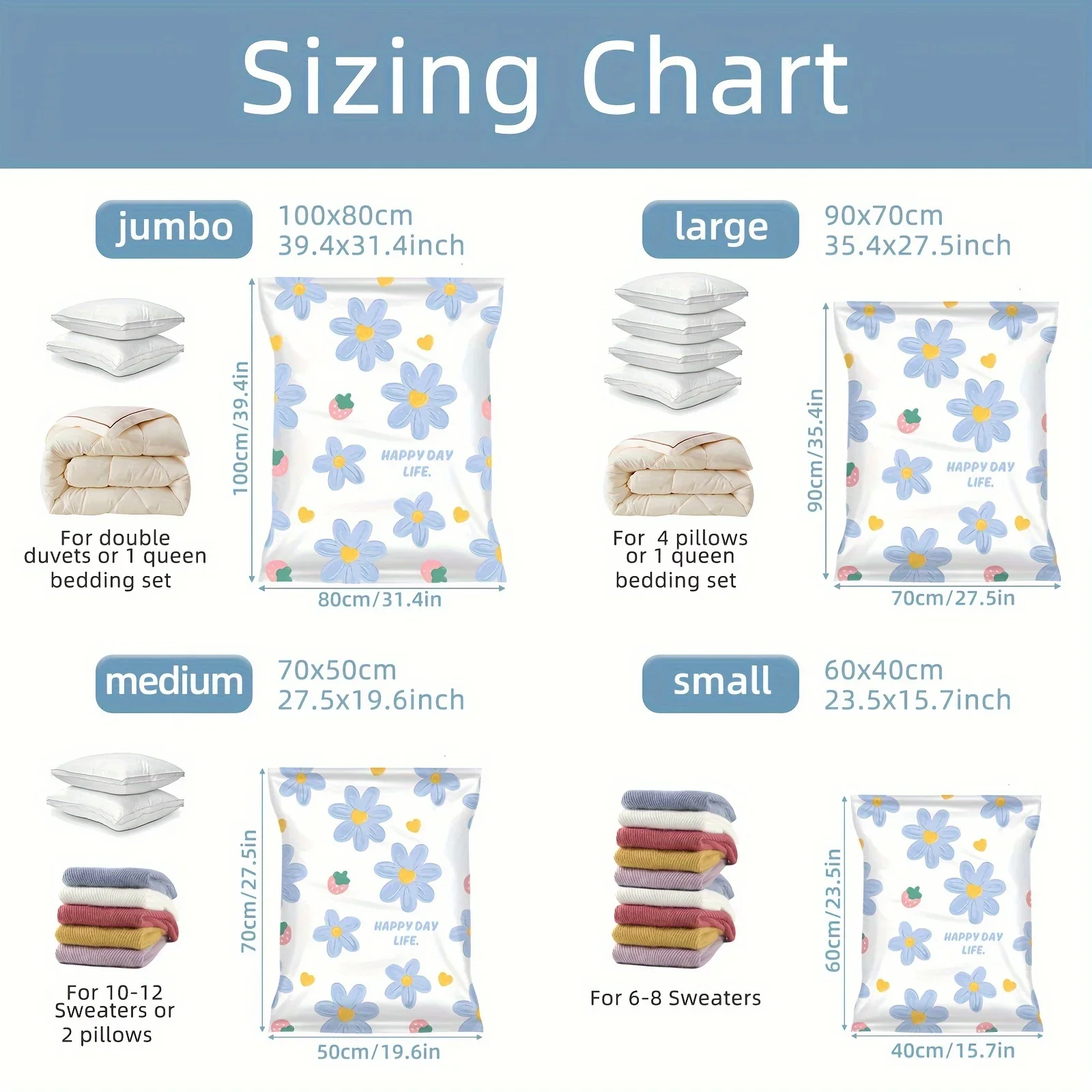 4/6pcs Vacuum Compression Storage Bags, Sealed Storage Containers For Clothes, Blankets, Shirts, Wardrobe, travel must have