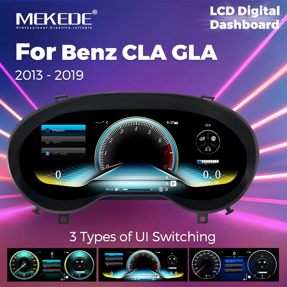 MEKEDE LINUX System 4core speedometer digital cluster LCD Dashboard 12.3inch for Benz CLA GLA 2013 - 2019