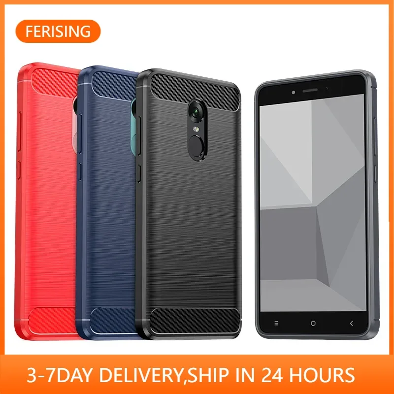 Funda para Redmi 4X funda Xiaomi Redmi Note 4 4X fundas de silicona TPU parachoques a prueba de golpes carbono rojo mi Note4 funda Coque Capas