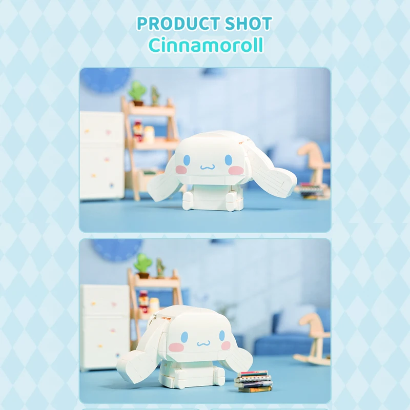 Sanrio Kuromi Cinnamoroll Mymelody Building Blocks Cartoon Characters Model Bricks Assembled Educational DIY Toy Holiday Gifts
