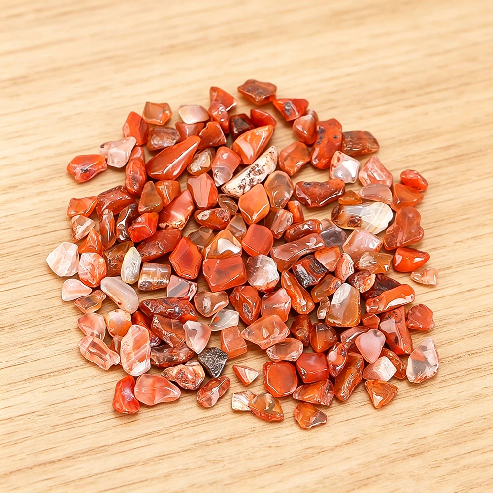50g Irregular Red Agate Stones Crushed Natural Quartz Tumbled Chips Ore Minerals Gravel Specimen Aquarium Fish Tank Home Decor