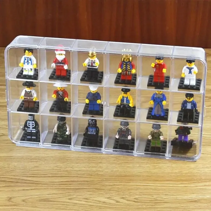 18 Grid Transparent Storage Box Rhinestone Bead Box Jewelry Display Box Display Box for Doll Figure Lego Minifigure Storage