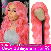 Body Wave 13X4 Hd Lace Frontal Wig Pink Human Hair Wig 200% Density Loose Body Wave 13X6 Lace Front Human Hair wig For Women