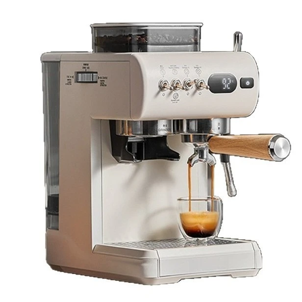 Italian semi-automatic pump pressure coffee machine grinding integrated high pressure extraction milk foam household steam