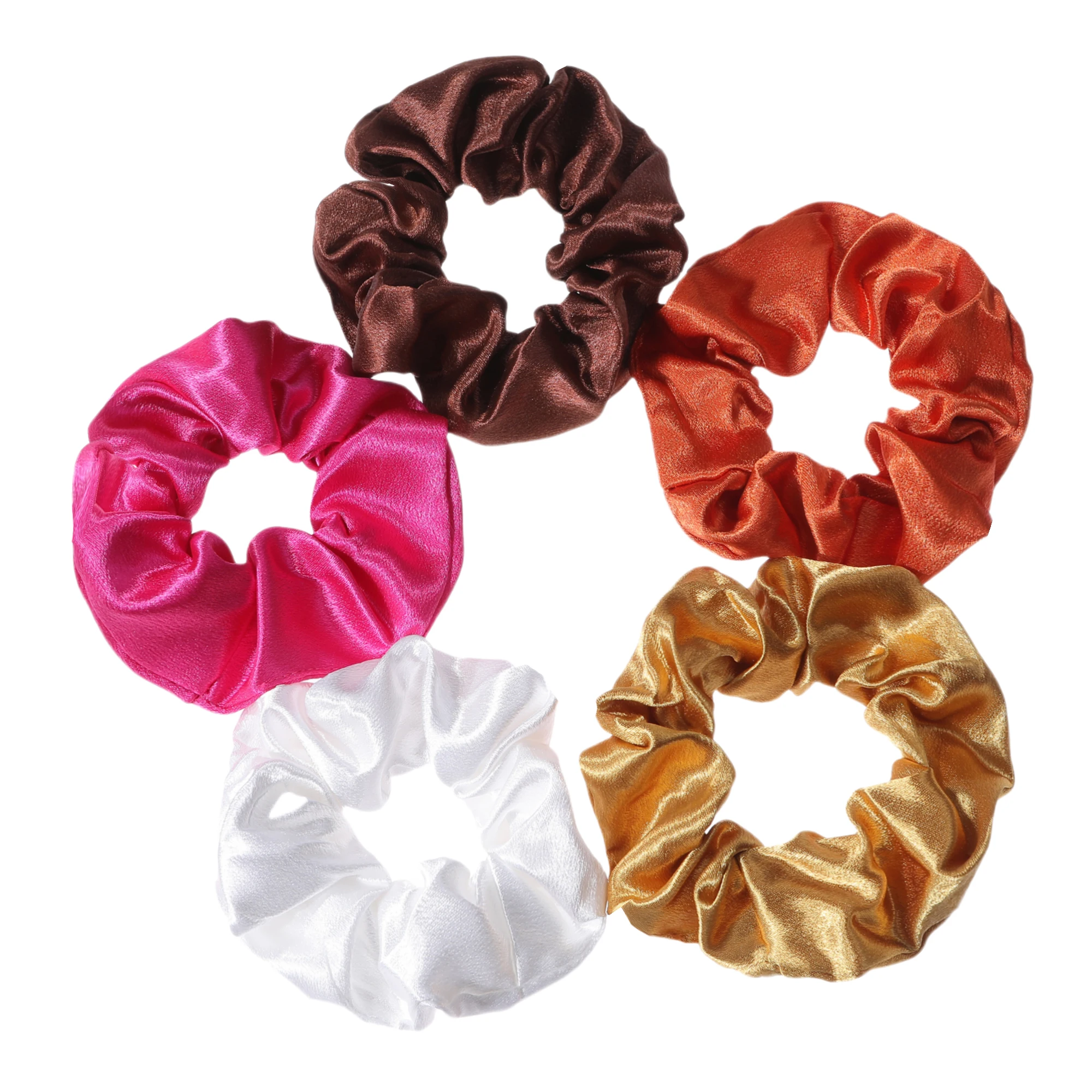 10pcs/lot Scrunchies Crystal Satin Hair Accessories For Women Elastic Bands Elegant Ponytail Solid Colors Luxury Large