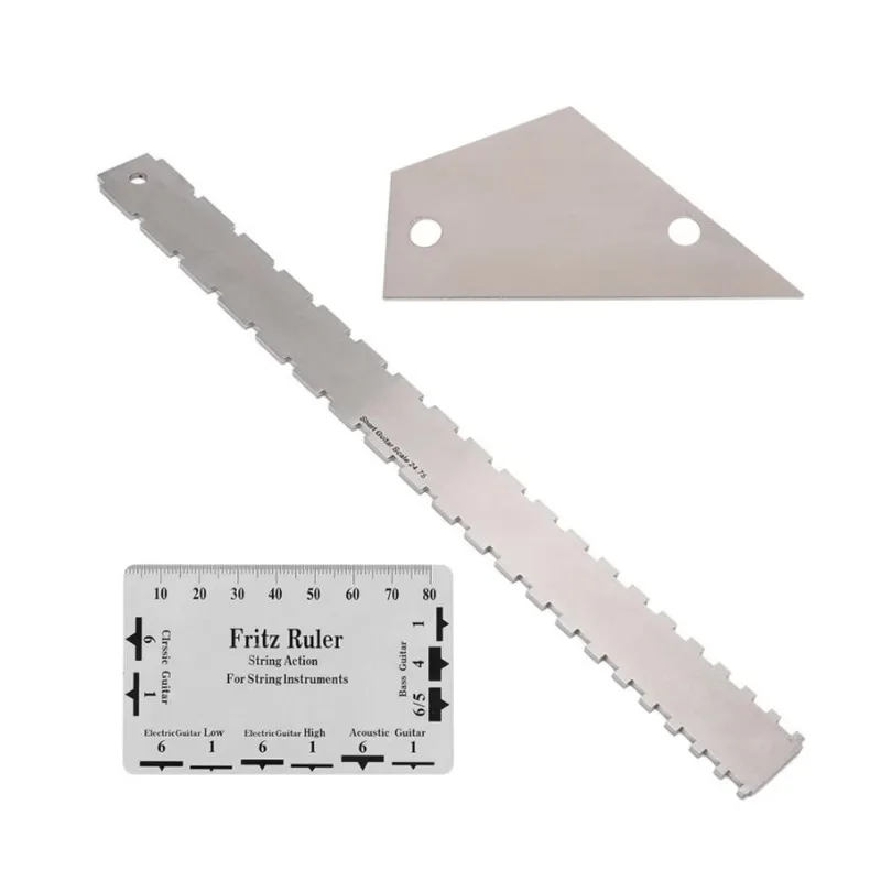 

Инструмент для гитаристов: двусторонняя линейка для измерения высоты струн и глубины канавок на грифах, измеритель для ремонта гитар