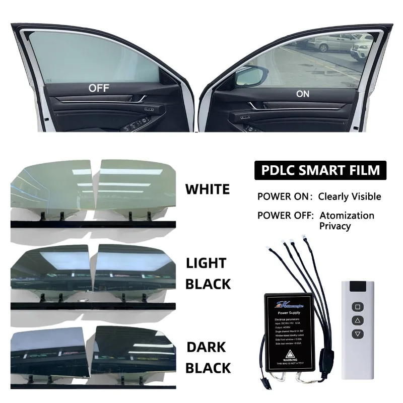 Automotive PDLC smart film is used for car windows, switchable privacy film, electric smart film dry sticker