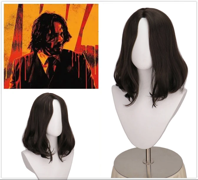 

John Wick Wig Cosplay Short Curly Synthetic Brown Unisex Everyday Fashion Halloween Party Costume Wig