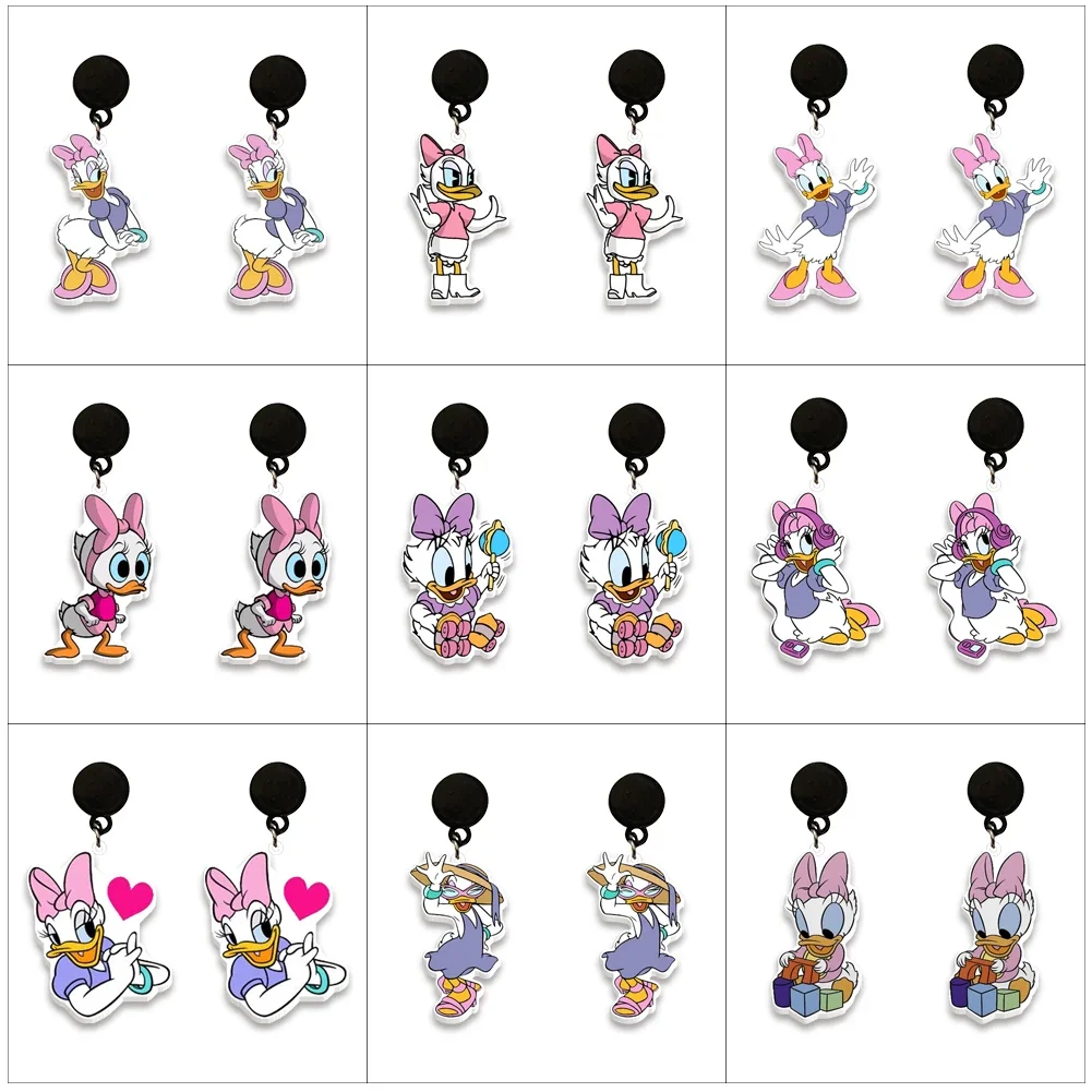 Nuovo arrivo Disney Daisy Duck Donald Duck orecchini in acrilico per ragazze orecchini colorati accessori per gioielli carini