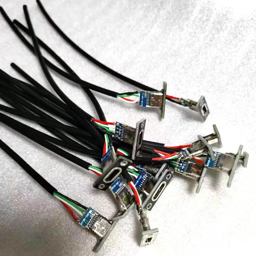 USB TYPEC female chassis connector 4 soldering points with board with cable mouse keyboard 3A current DIY charging data connecto