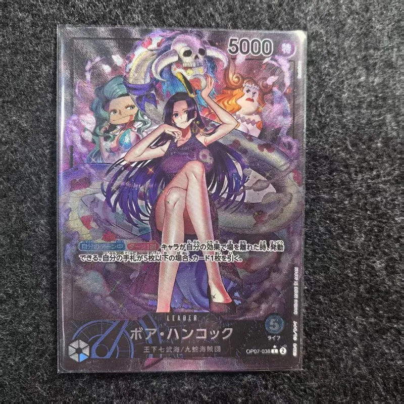 DIY OPCG ONE PIECE Anime Peripheral Hancock Character Flash Card 10 Score Rating Card Boy Hobby Toy Birthday Gift
