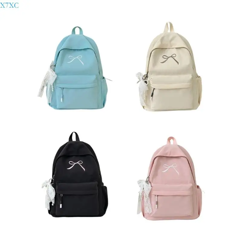 

X7XC Bows Backpacks Student School Bag Girl Daypacks Japanese Styles Travel Backpacks