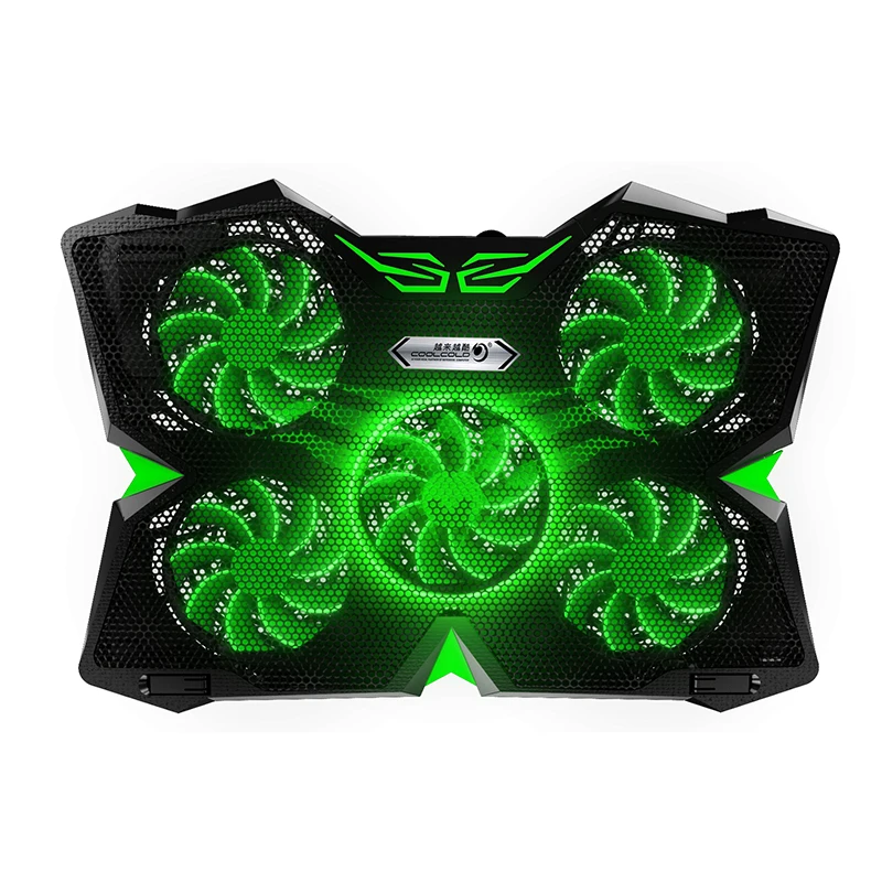 External 17.3 Inch Laptop Cooler Pad 5 Fans 2 USB Port Gaming Notebook Stand Adjustable Cooling Fan For 12-17 Inch Gaming PC