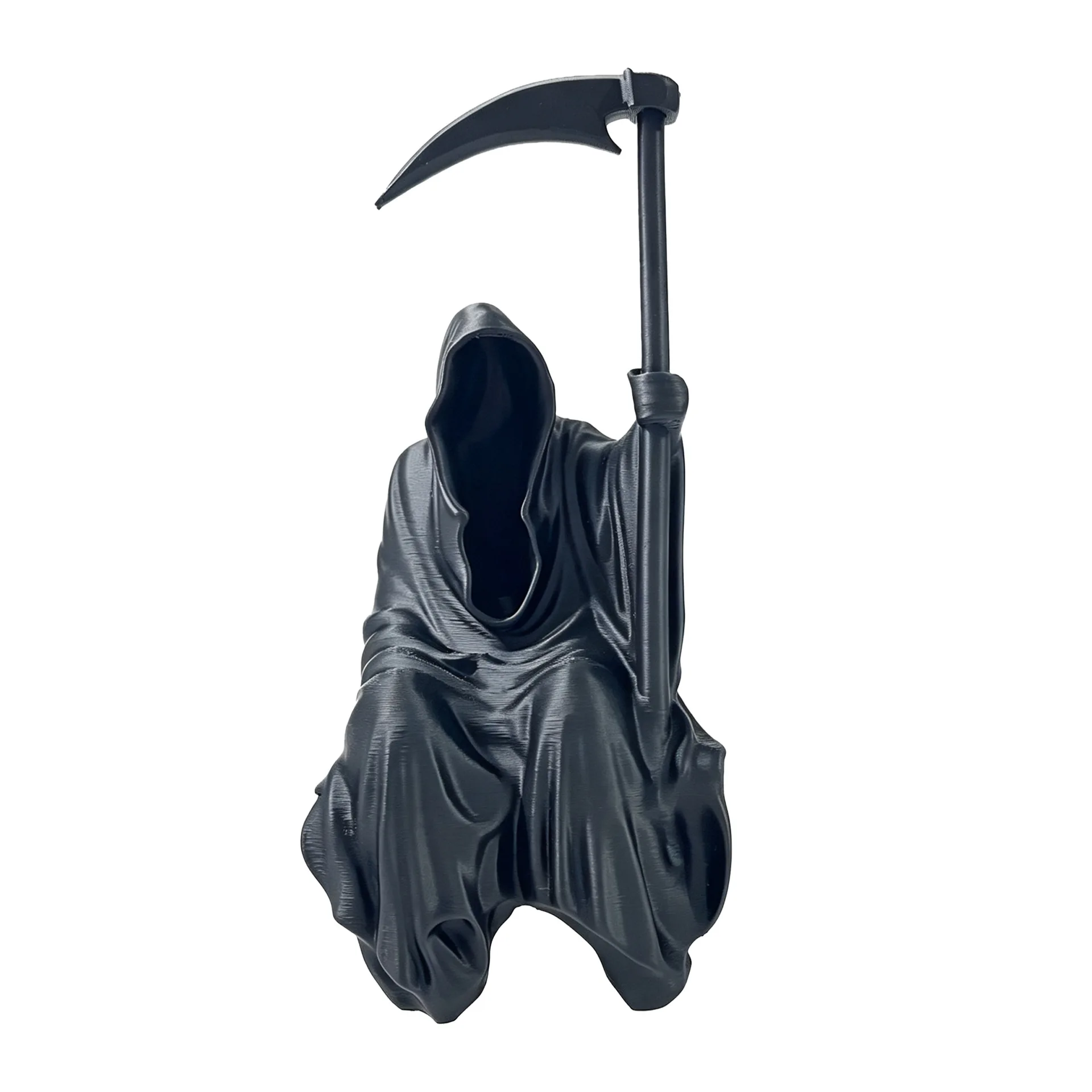 3D Printed  Grim Reaper Figurine with Scythe Edge Sitter Statue Bookshelf Desktop Ornament Halloween Home Decor Gift