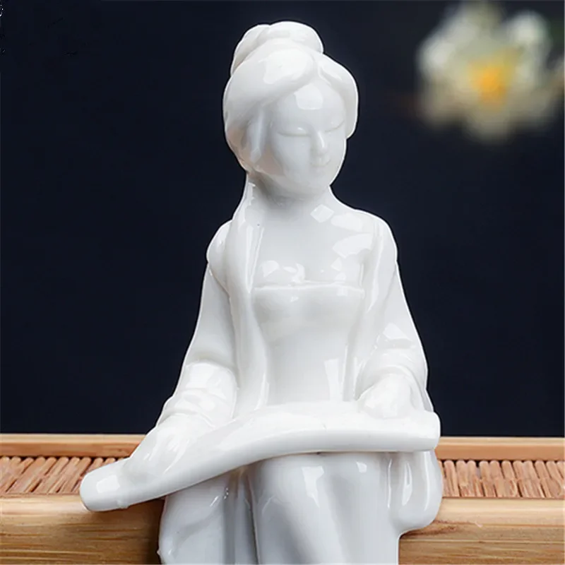 The Beautiful Lady White Porcelain Classical Home Furnishings Desk Living Room Ornaments Ceramic Crafts Home Decore Figurines