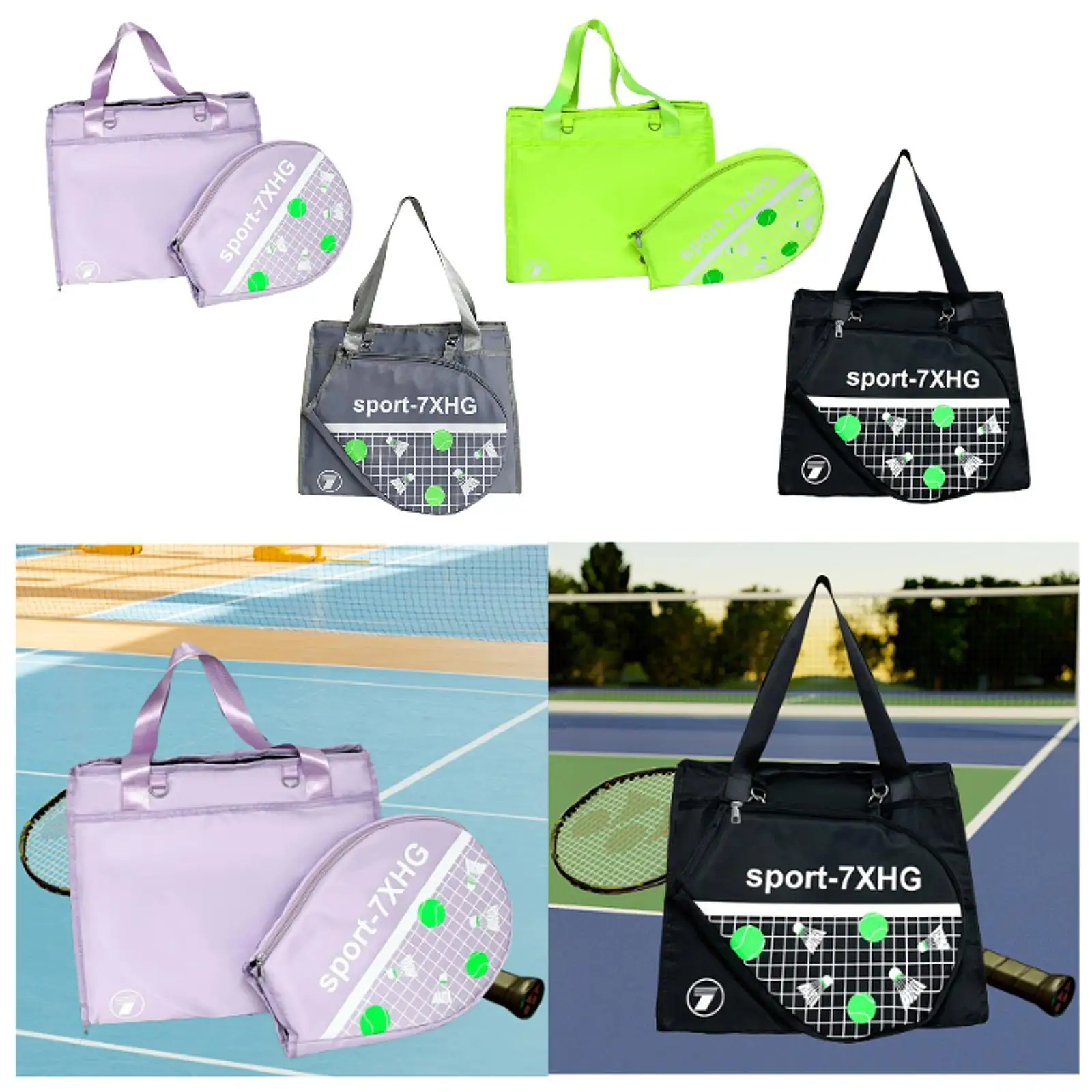 

Badminton Racket Bag Large Capacity Storage Waterproof for Women Men Outdoor Sports Portable Multipurpose Racquet Carrying Bag