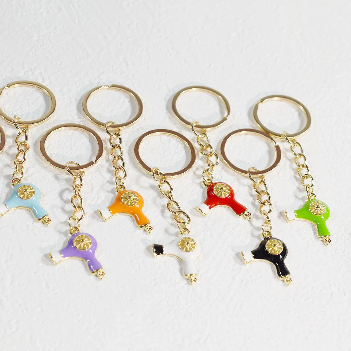 Simulation Funny Keychain Miniature Hairdryer Pendant Key Ring Festival Gift Accessories Same Gender Couple Keychain