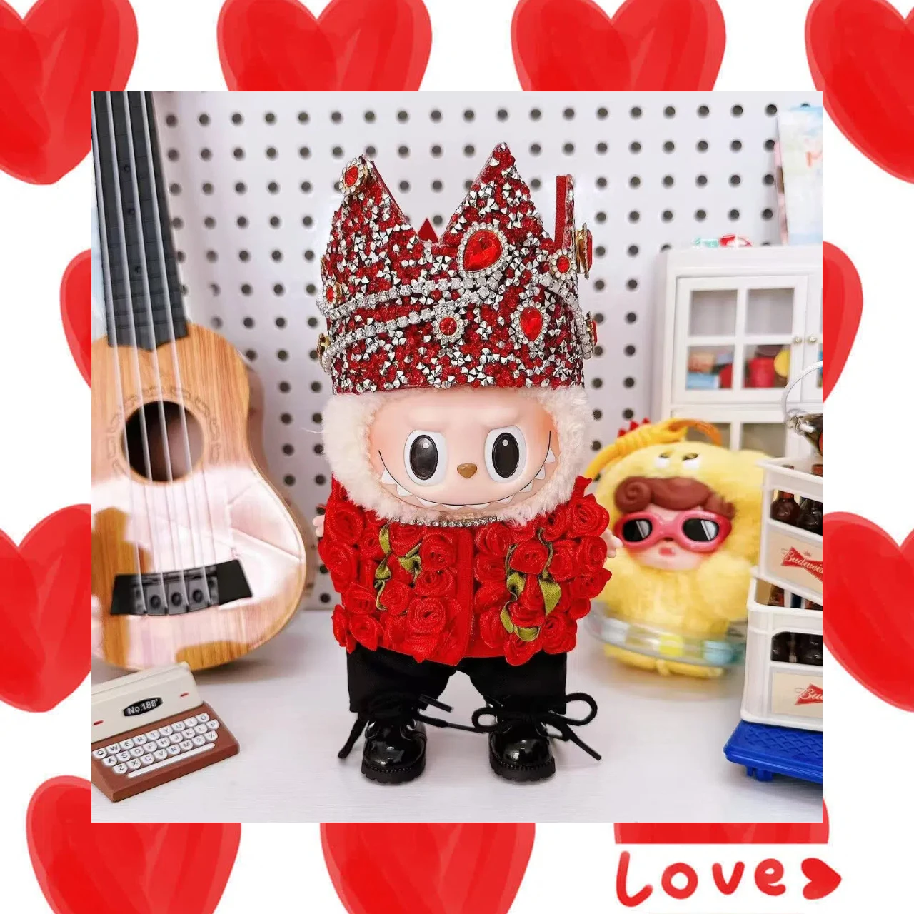 

Labubu Детская одежда Gd Rose 17 см G Dragon Концертная одежда Детская одежда Подарите людей Фестиваль подарки на день рождения для ткани Labubu