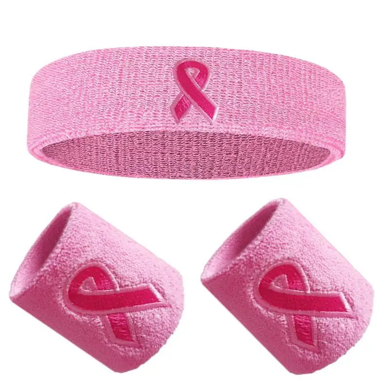 

Wrist Sweat Bands For Women Cancer Awareness Sweatbands Soft Sweatband Set Comfortable Tennis Wristbands Cancer Awareness