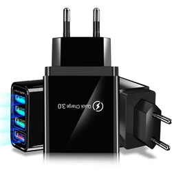 4 Port USB Charger Quick Charge 3.0 EU/US Plug Wall Charger For iPhone Samsung Xiaomi Huawei OPPO USB Fast Charge Phone Charger