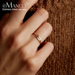 e-Manco Minimalist Custom Letter Ring for Lover Forever Engagement Ring Adjustable Stainless Steel Rings for Women