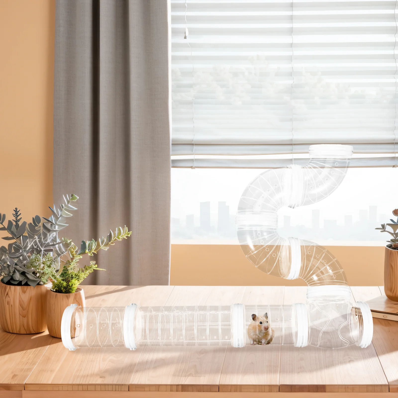 

1 set 1 Set Pet Exercise For Small Animals Expandable Hamster Tube Diy Play Tunnel Transparent Plastic Tunnel Connection For Rat