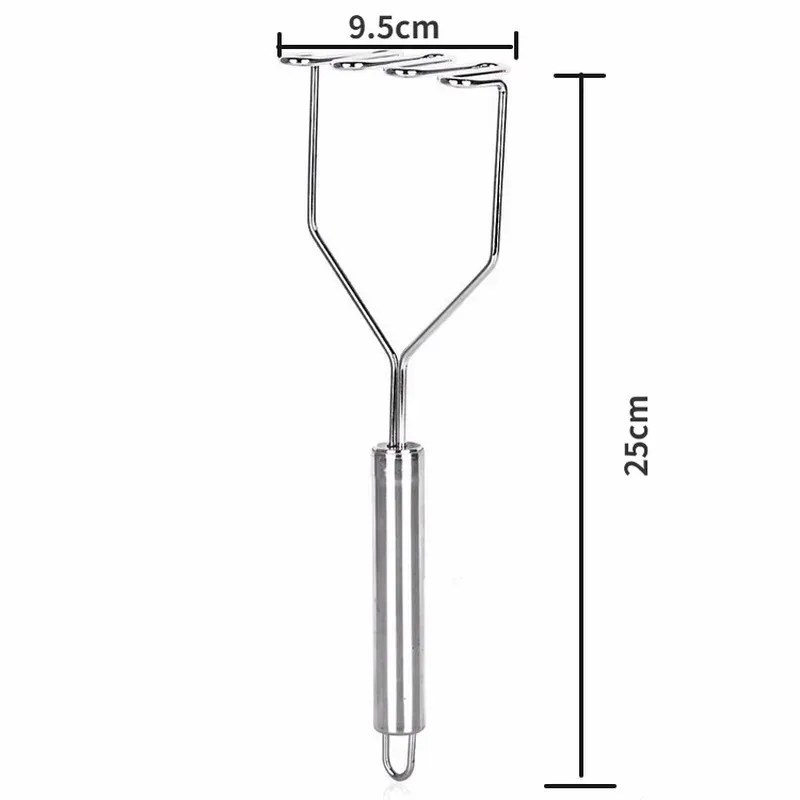 Stainless Steel Potato Masher Manual Fruit Vegetable Pressure Mud Machine Kitchen Children Food Crusher Complementary Gadget