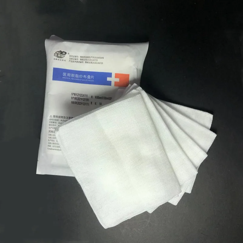 Bulk Sterile Gauze Blocks 40pk x5, Degreased Cotton Wound Dressing for Home Health