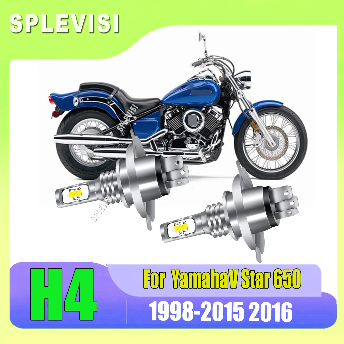 H4 9003 Светодиодная лампа для фар с корпусом 6030, алюминиевый материал для Yamaha V Star 650 1998 1999 2000 2001 2002 2003 2004 2005-2016 H4 9003 Светодиодная лампа для фар с корпусом 6030, алюминиевый материал для Yamaha V Star 650 1998 1999 2000 2001 2002 2003 2004 2005-2016