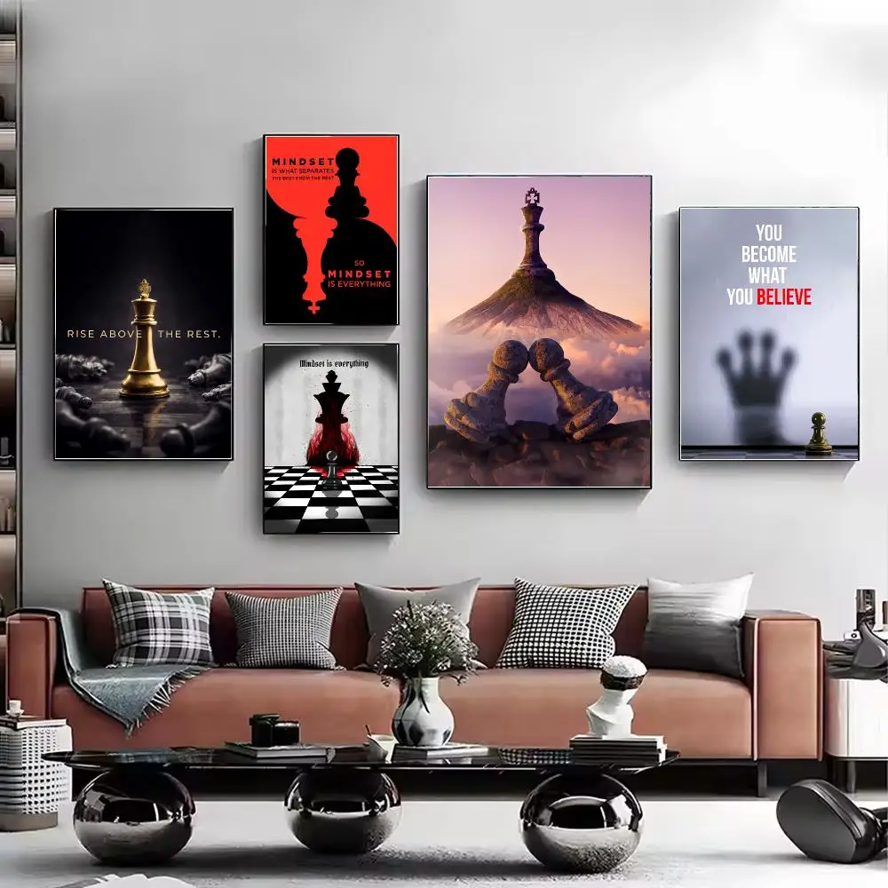 Chess Lovers Motivational Art Poster Stylish Wall Art Print for Living Room Bedroom Study Office Café Home Decor Modern Gift
