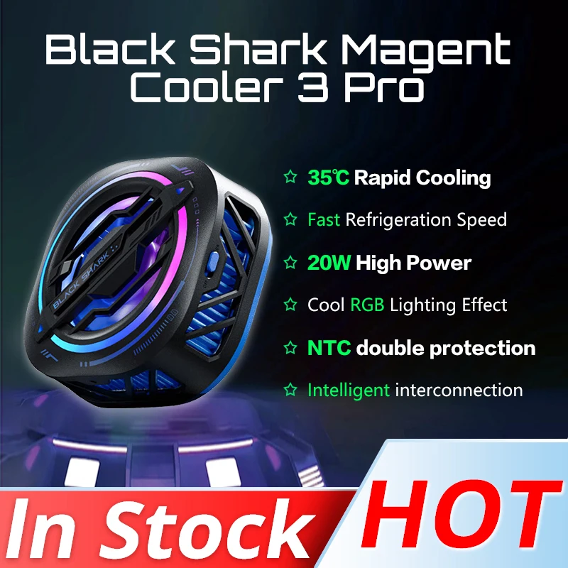 Original Black Shark Magnetic Cooler 3Pro Cooler 3 Gaming Air Cooler Radiator For Phone Redmagic iPhone Samsung Cooling Fan