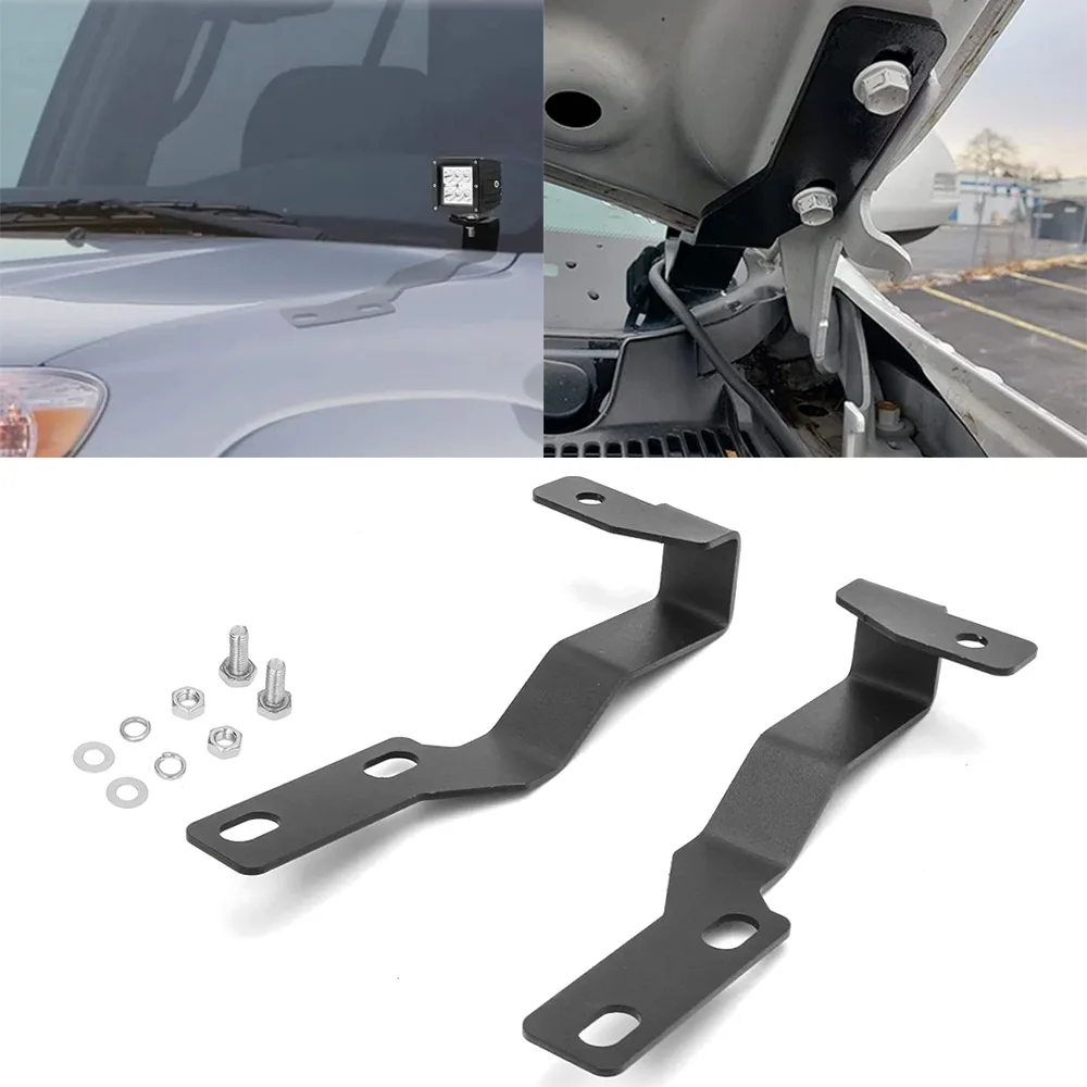 Hood Hinge Ditch Light Mount Brackets Offroad Pod Work Light Hood Mount for Toyota Tacoma 2005-2015 Lamp Brackets Kit