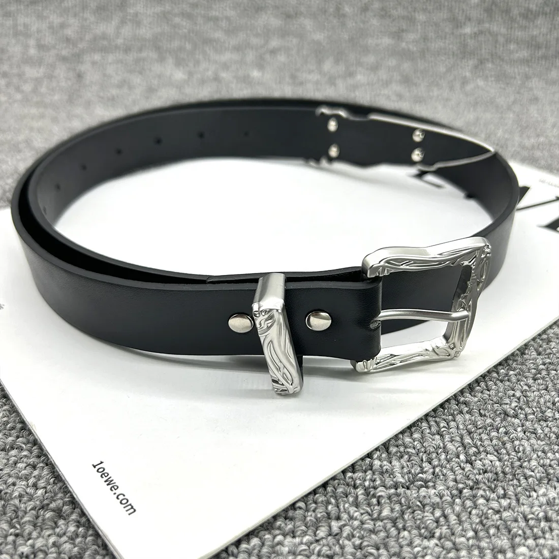 Модный готический панк хип-хоп рок-стиль джинсы Y2K ремень из искусственной кожи женский ремень в стиле ретро с резной иглой и пряжкой для мужчин