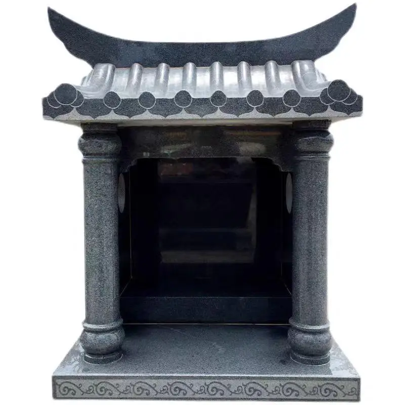 

Stone carving bluestone land public small temple outdoor worship stone temple household shrine ornament