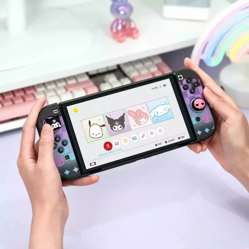 

Sanrio Kuromi Pochacco Switch Protective Case Hard Shell OLED/NS Handle Protective Game Console Storage Bag Adult Kids Toys Gift
