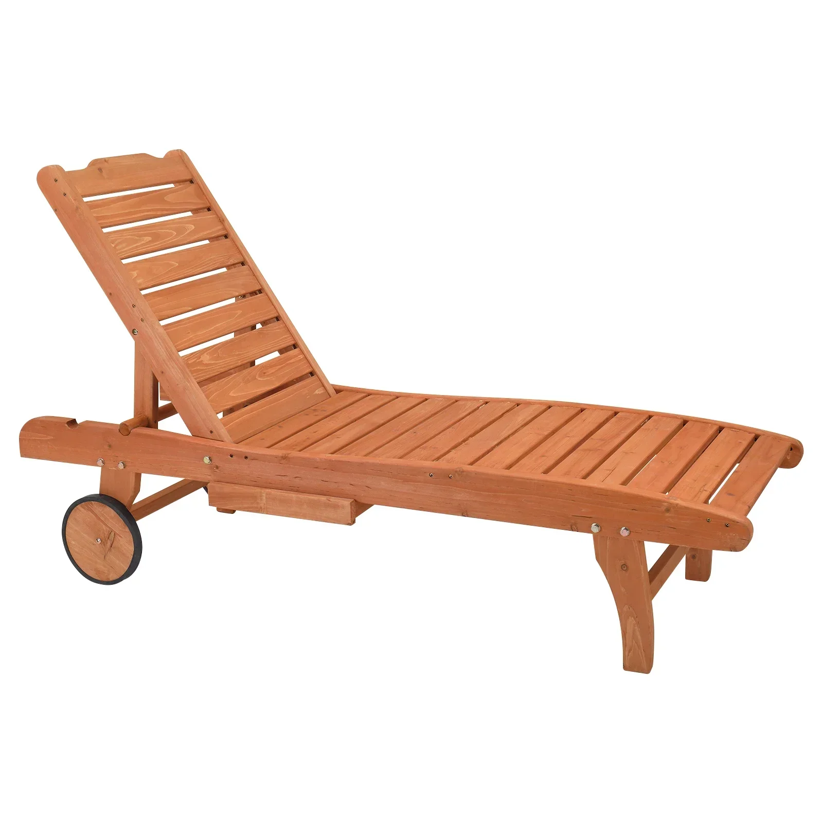 Wooden Bed Burlywood Outdoor for Garden Smooth Sliding