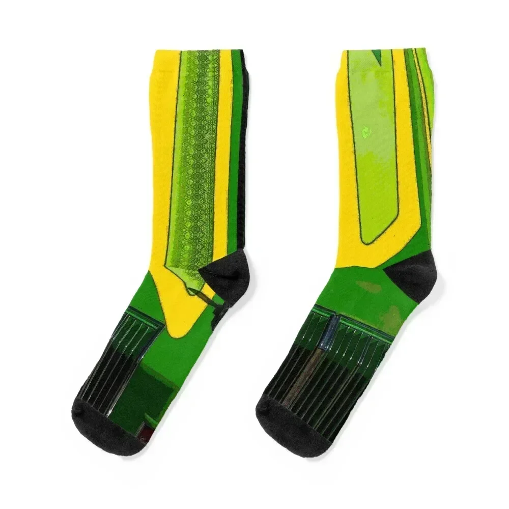 Low-Rider Hood - Green/Yellow Socks japanese fashion Wholesale moving stockings Children's Luxury Woman Socks Men's