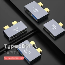 C타입 전송 확장 도크 어댑터, 맥북 썬더볼트 3, USB C 허브, 듀얼 C타입 합금 어댑터, 노트북 PC 익스텐더용