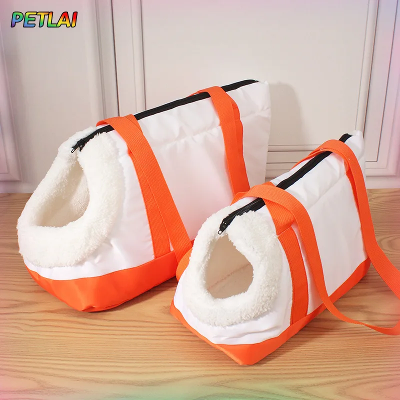 Dog  portable bag for outdoor use hidden cat head handbag portable travel handbag with fleece lining for warmth and convenience