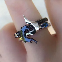 LOL Hero Game League of legend Ring Kindred Eternal Hunters Fashion Silver Ornaments cosplay accessories ring Gift