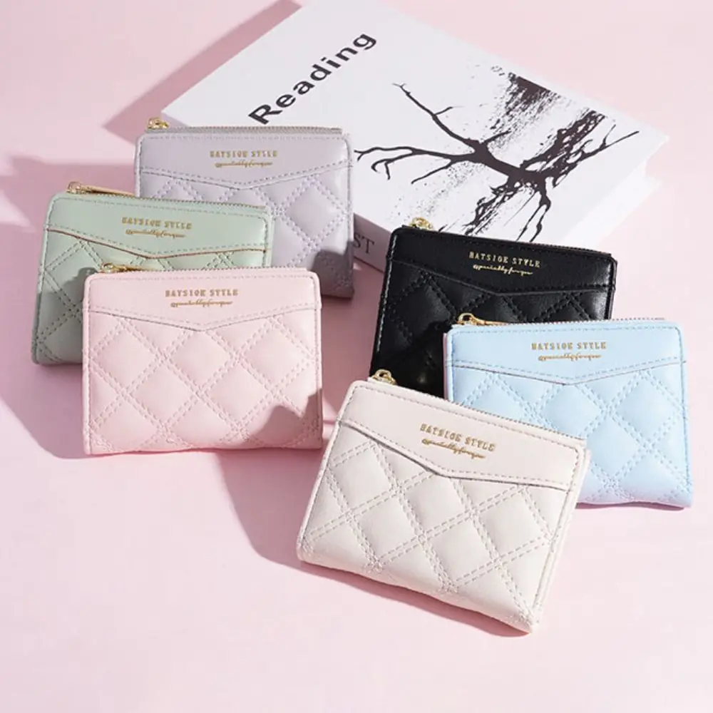 New PU Embroidered Wallet for Women Ladies Coin Purses PU Leather Zipper Credit Card Holder Clutch Money Bag Pocket