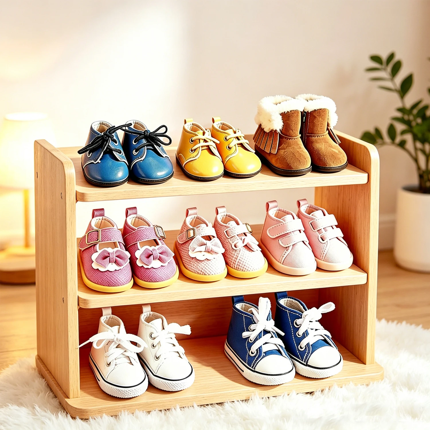 

8 Pairs 5CM Mini Doll Shoes Leather Shoes Bow Canvas Sneakers Furry Winter Snow Boots for 18" American Doll 1/6 Baby Girl Dolls