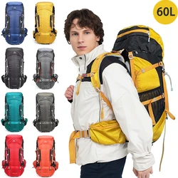 60L Hiking Backpack Men Women Adjustable Camping Backpack Waterproof Backpacking Mountaineering Climbing Daypack with Rain Cover