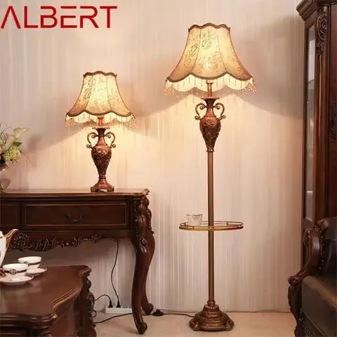 ALBERT European Floor lamp Luxurious Living Room Bedroom Study Villa Hotels LED Retro Creativity Floor lamp Next To Sofa