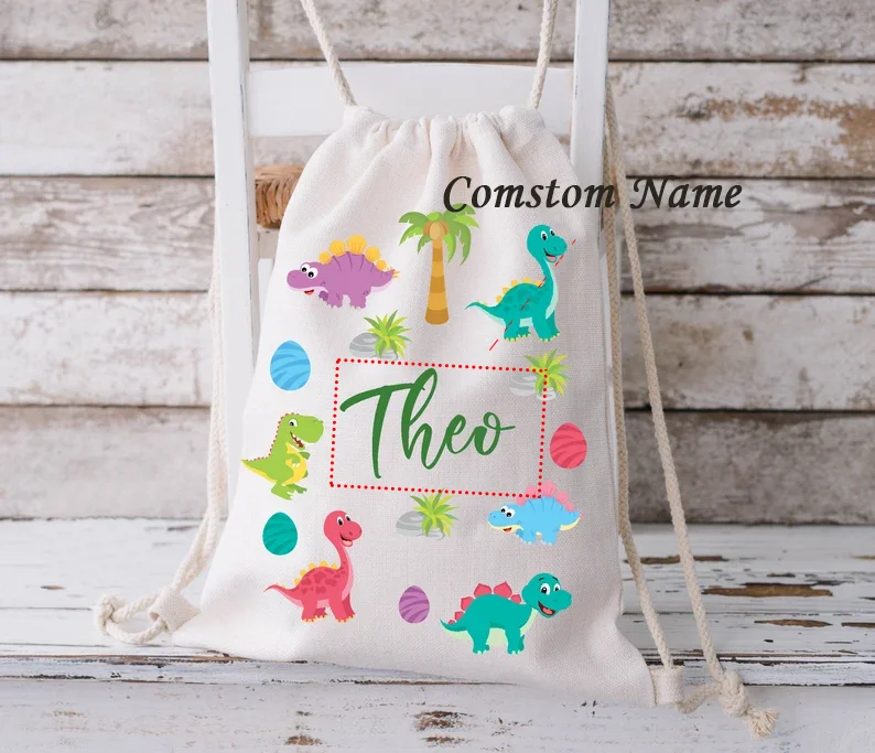 Personalised Drawstring Jungle Theme Kids PE Swimming School Bag1st Birthday Gift Baby Shower Back To School Supplies Decoration