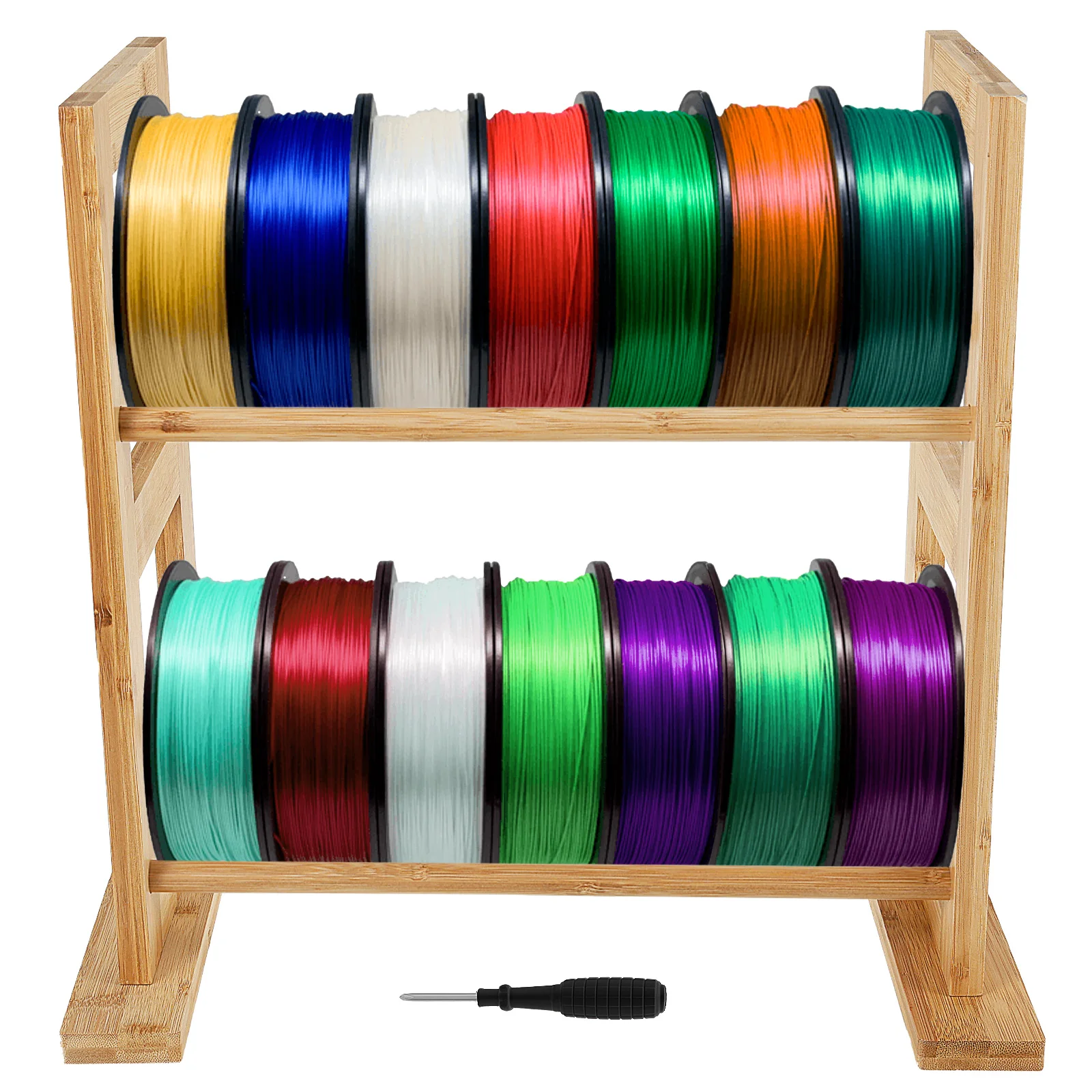 3D Printer Filament Storage Rack Double-layer Shelf For 3D Printer Filament Wood Display Holder For Workshop Company Enterprise